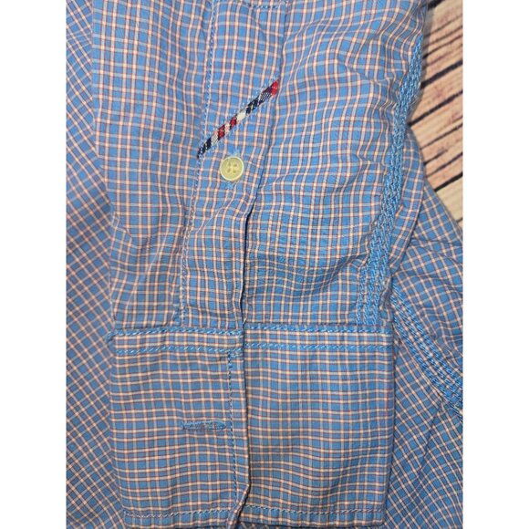 Robert Graham Mens Tailored Fit Blue Plaid Shirt Medium - Picture 10 of 13